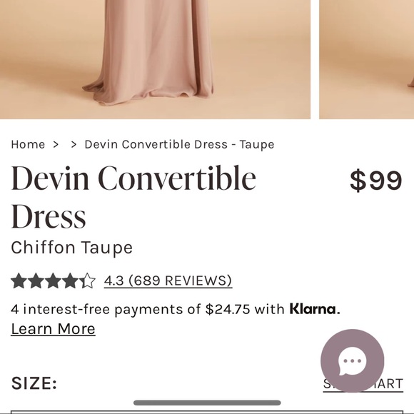 Birdy grey taupe bridesmaids dress. Size Medium. Worn once and dry cleaned - Picture 6 of 6